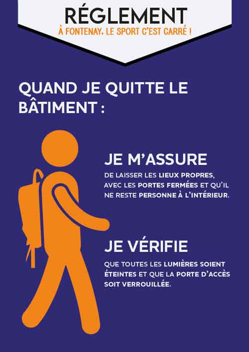 Image d'une affichette destiné aux réglements de gymnases