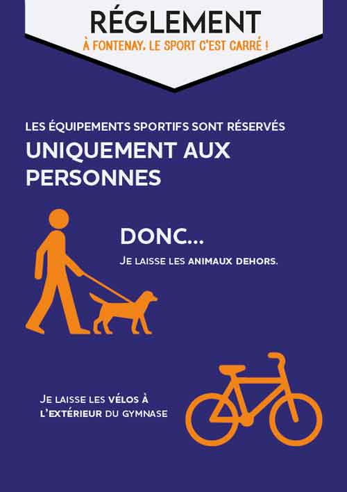 Image d'une affichette destiné aux réglements de gymnases