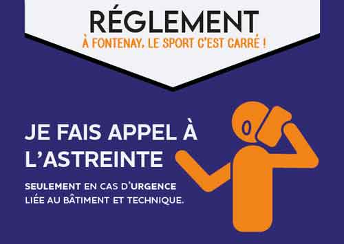 Image d'une affichette destiné aux réglements de gymnases